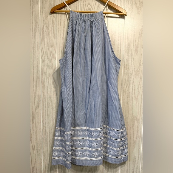 Vineyard Vines Sandbar Stripe Blue Embroidered Dress - Size XL LNC - Picture 6 of 6